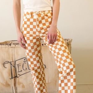 RAGGED JEANS checker print